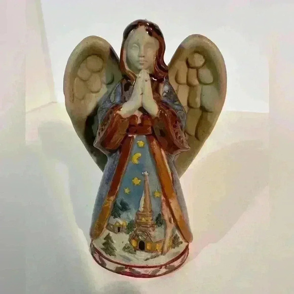 Set Of 3 Ceramic Angel Figurines - 4.5” - Picture 4 of 7